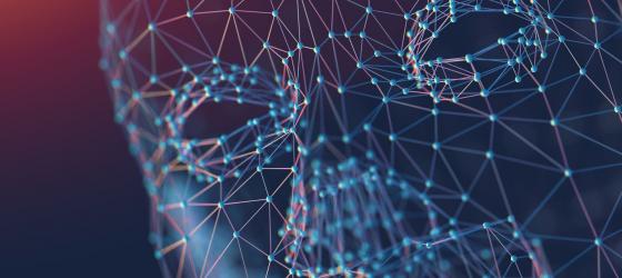 immagine stilizzata di una donna ricostruita a pixel